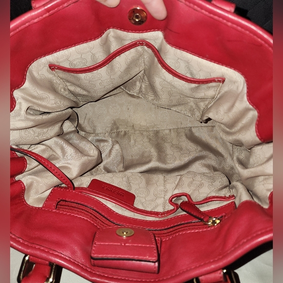 MICHAEL KORS Vintage Red Leather Shoulder Bag AQ-1208 - Picture 9 of 16